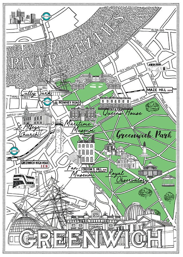 Greenwich Illustrated Map: Navigating the Royal Borough's Charm – The 