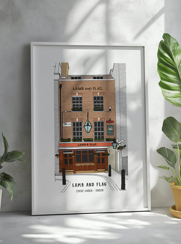 Lamb and Flag Pub Print Covent Garden