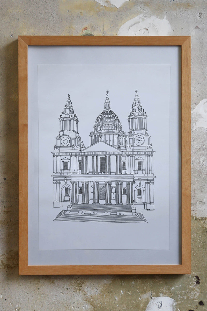 St Pauls Ink Pen Drawing – The London Gift Shop